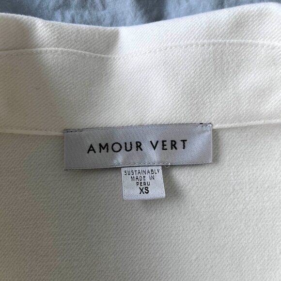 Amour Vert Rylee Organic Cotton Utility Jacket in Ivory, XS - Picture 4 of 7